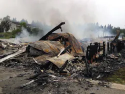 The Millville municap building, which housed the village's two fire engines, was destroyed by the early morning fire. The Millville municap building, which housed the village's two fire engines, was destroyed by the early morning fire.