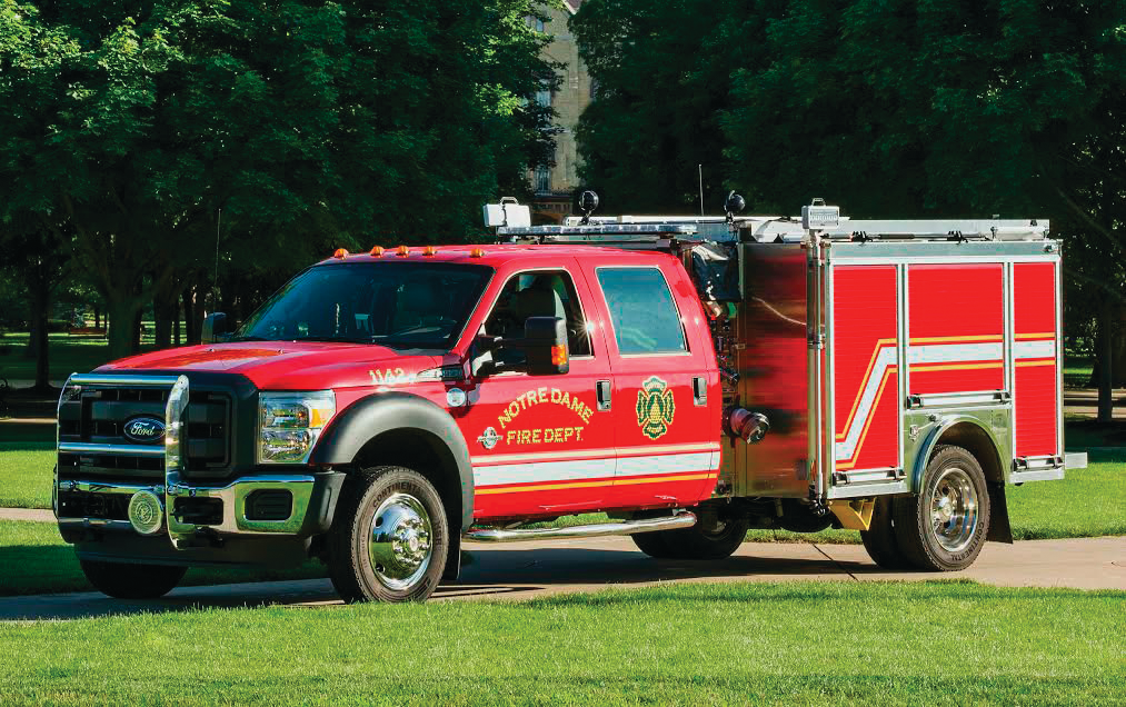 THE UNIVERSITY OF NOTRE DAME, IN, FIRE DEPARTMENT has taken delivery of an HME Ahrens-Fox MiniEvo mini pumper