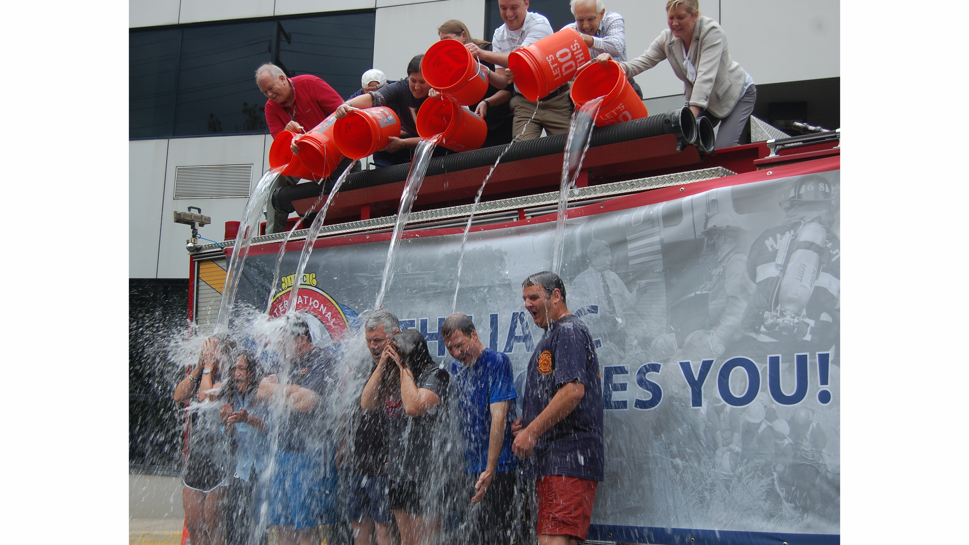 IAFC department directors and executive staff, including Mark Light, IAFC's CEO and executive director, accepted the Ice Bucket challenge and collected donations from the IAFC staff, who bid their own money for a chance to dump ice water on their bosses.