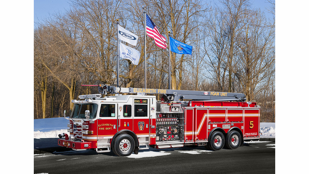 Pierce has placed a Pierce Arrow XT custom firefighting apparatus equipped with a Snozzle High Reach Extendable Turret (HRET) at the Elizabeth Fire Department located in Elizabeth, N.J.