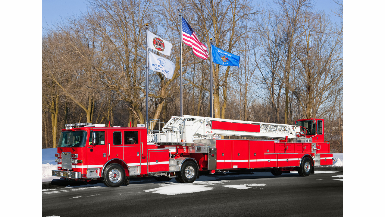 Pierce Manufacturing has sold seven Pierce Arrow XT 100-foot heavy-duty aerial tiller apparatus to the Los Angeles City Fire Department (LAFD) in California. Pictured is a Pierce tiller apparatus similar to those purchased by LAFD.