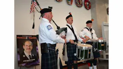 The FDNY Emerald Society Pipe and Drum band performed Saturday. The FDNY Emerald Society Pipe and Drum band performed Saturday.