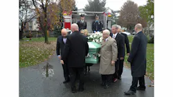 Dr. John Bryan, FPE, is carried to his final resting place. Dr. John Bryan, FPE, is carried to his final resting place.