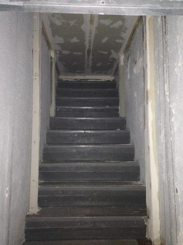 This stairway to nowhere was found after a building was remodeled, and a floor was installed. Imagine being in a basement fire or performing a primary search in this building, finding a stairwell to get out and being stopped in your tracks.