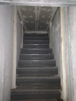 This stairway to nowhere was found after a building was remodeled, and a floor was installed. Imagine being in a basement fire or performing a primary search in this building, finding a stairwell to get out and being stopped in your tracks. This stairway to nowhere was found after a building was remodeled, and a floor was installed. Imagine being in a basement fire or performing a primary search in this building, finding a stairwell to get out and being stopped in your tracks.