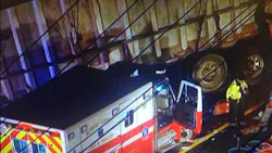 The driver of this ambulance was transported to R Adams Cowley Shock Trauma Center. The driver of this ambulance was transported to R Adams Cowley Shock Trauma Center.