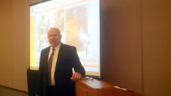 South Metro, Colo., Fire Marshal Kevin Milan prepares to teach a ISFSI class on the Principles of Modern Fire Attack at Firehouse World on Monday morning. South Metro, Colo., Fire Marshal Kevin Milan prepares to teach a ISFSI class on the Principles of Modern Fire Attack at Firehouse World on Monday morning.