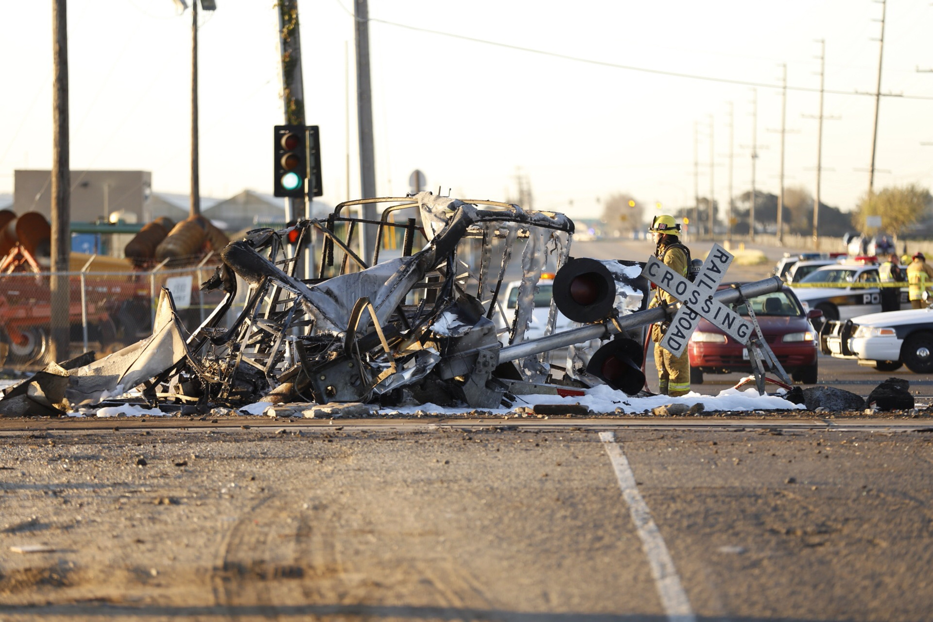 This is what the crossing looks like after the derailment.