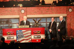 Dr. Denis Onieal addresses the CFSI crowd after receiving the Mason Lankford award for leadership. Dr. Denis Onieal addresses the CFSI crowd after receiving the Mason Lankford award for leadership.