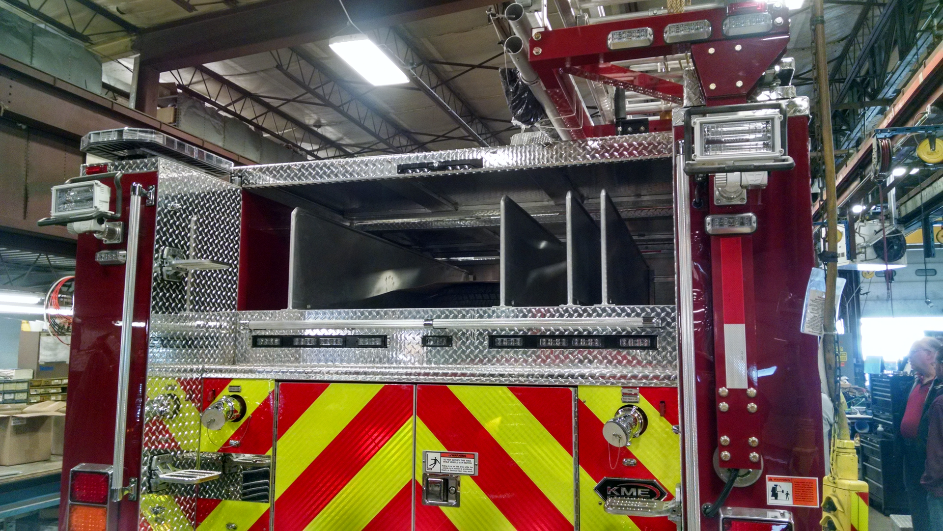 Sliding hosebed covers permit personnel to operate these devices without having to climb on top of the engine prior to loading attack and supply line hoses. Always think safety when specifying stepping surfaces and points of access on the apparatus.