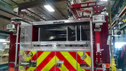 Sliding hosebed covers permit personnel to operate these devices without having to climb on top of the engine prior to loading attack and supply line hoses. Always think safety when specifying stepping surfaces and points of access on the apparatus. Sliding hosebed covers permit personnel to operate these devices without having to climb on top of the engine prior to loading attack and supply line hoses. Always think safety when specifying stepping surfaces and points of access on the apparatus.