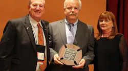 The 2015 Everett E. Hudiburg Memorial Award For Outstanding Achievement in Fire Service Training was presented to Kevin Roche (c.). The 2015 Everett E. Hudiburg Memorial Award For Outstanding Achievement in Fire Service Training was presented to Kevin Roche (c.).