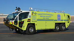 The Metropolitan Washington Airport Authority operates several Oshkosh Global Striker ARFF units including Foam 345. Note the use of scene lighting on top of the body. The Metropolitan Washington Airport Authority operates several Oshkosh Global Striker ARFF units including Foam 345. Note the use of scene lighting on top of the body.