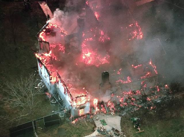 This house was equipped with a sprinkler system, which was overwhelmed.