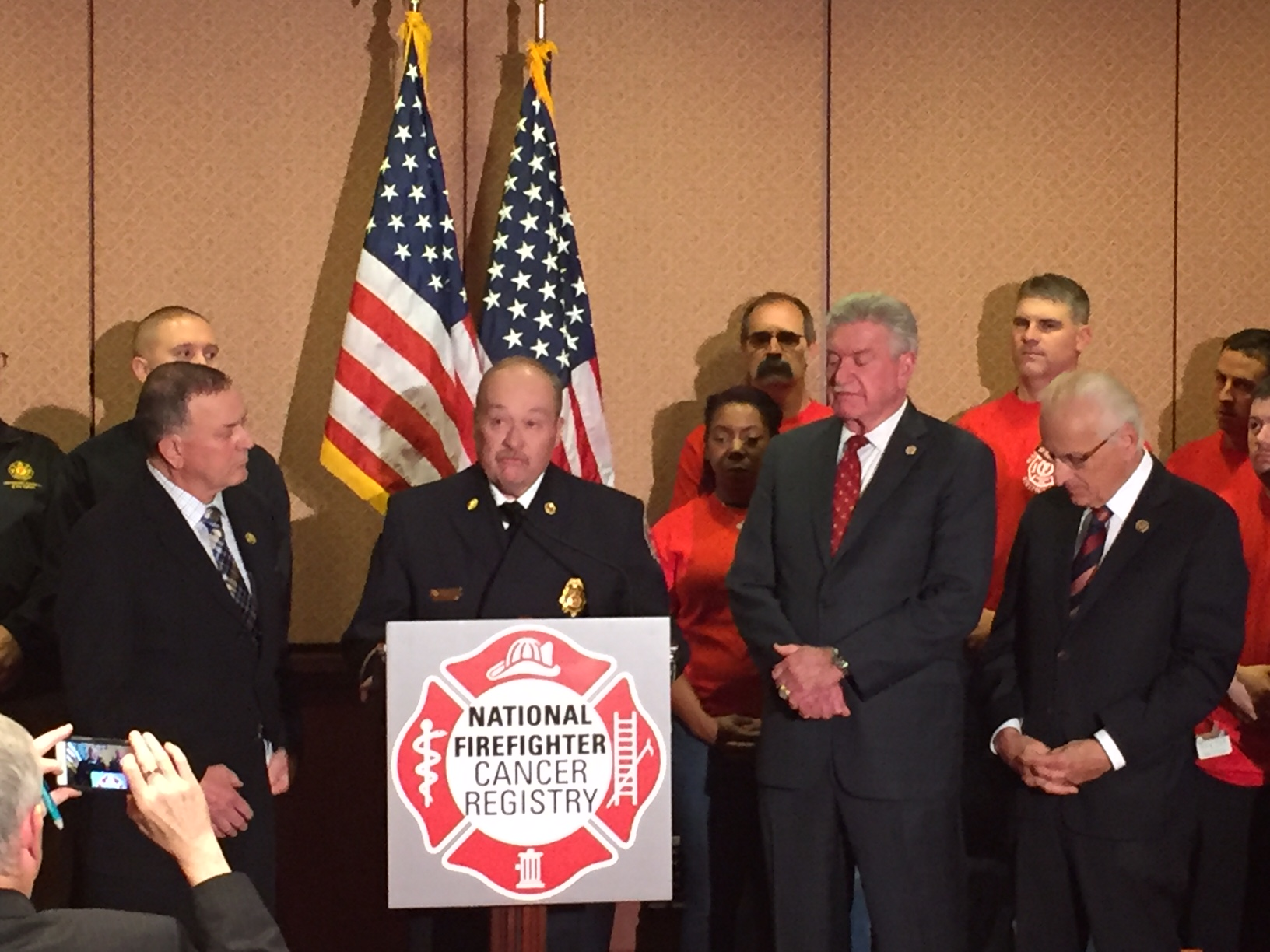 Brian McQueen, former chief of Whitesboro Vol. Fire Dept., shared his cancer story in Washington, DC. Tuesday.