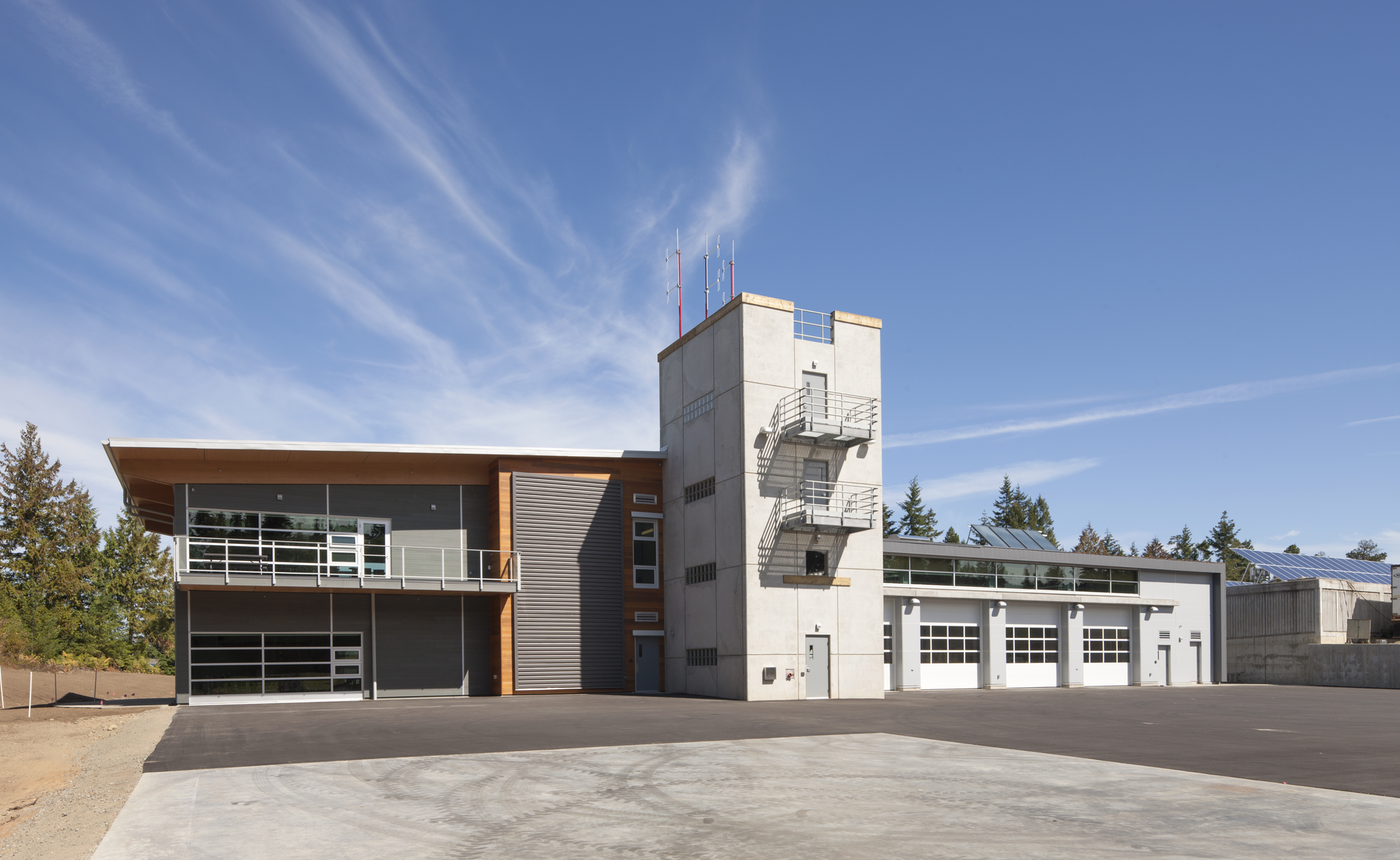 Another view of the rear of the fire station.