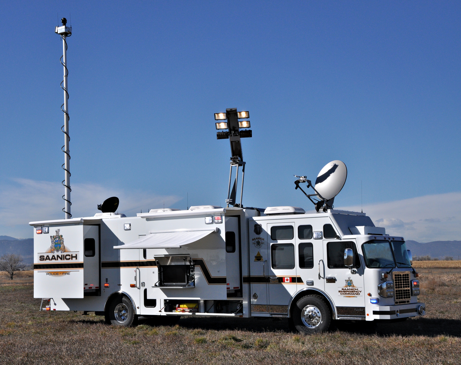 Saanich, British Columbia, Canada, purchased a combined police and fire department command unit from SVI Trucks. By sharing expenses, the departments were able to purchase a much better equipped vehicle than had they each both their own.