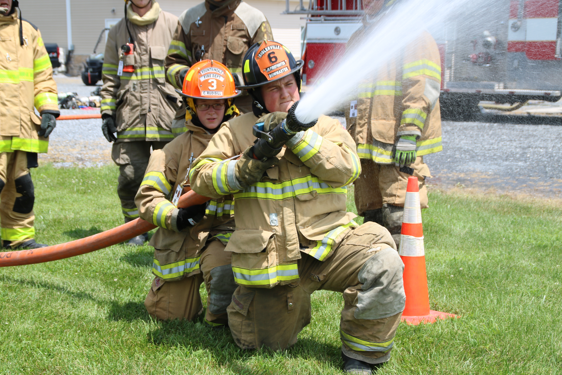 Cadets learned hose handling.