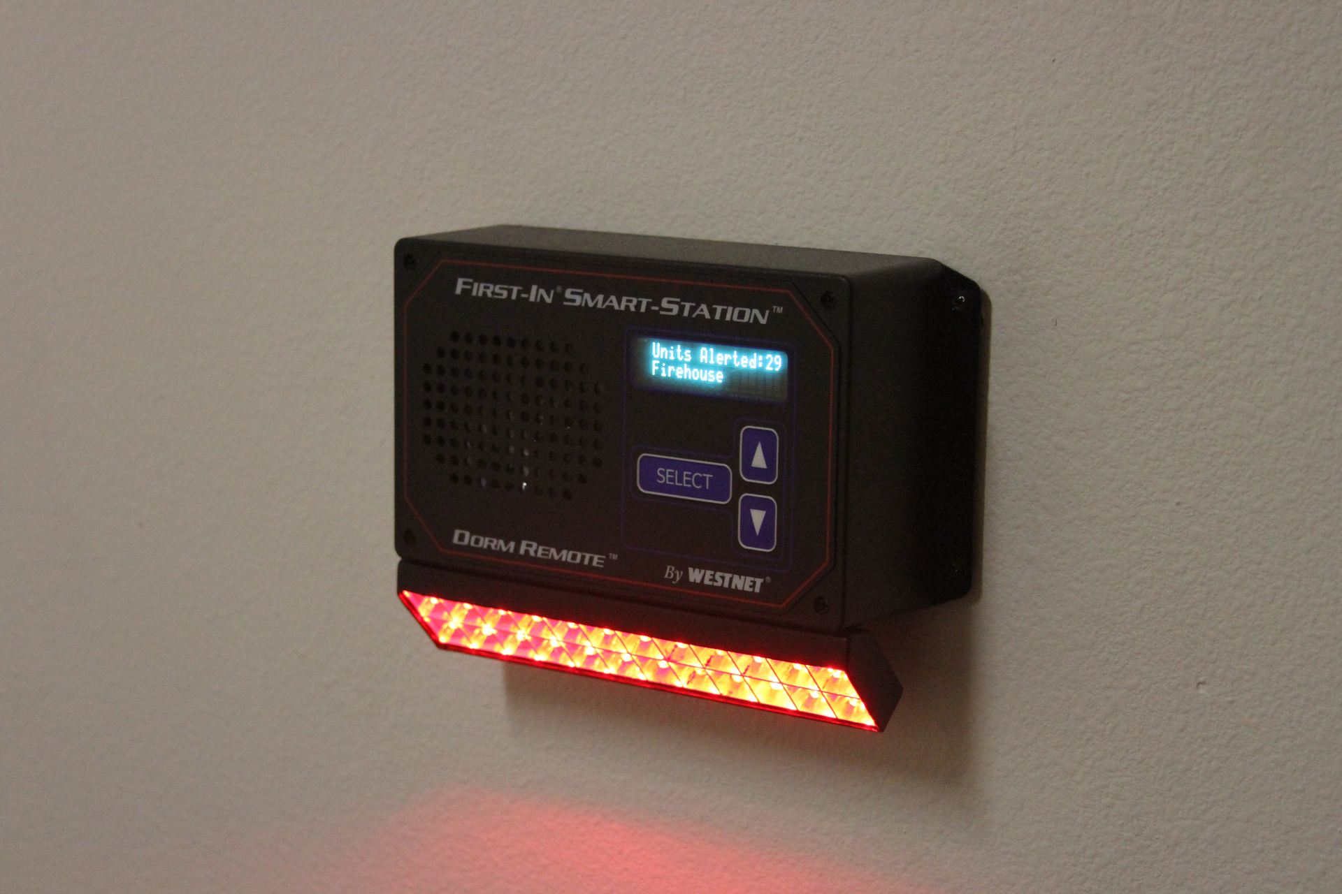 Firefighters can program this remote in their dorm room only to be alerted if their apparatus is dispatched.