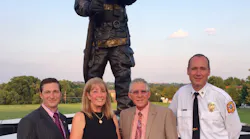 Pictured, left to right, Firefighter Artist Robert Daus Jr, Ryans mother Jackie Hummert, Firefighter Artist Robert Daus Sr. and Maplewood Fire Chief Terry Merrill. Pictured, left to right, Firefighter Artist Robert Daus Jr, Ryans mother Jackie Hummert, Firefighter Artist Robert Daus Sr. and Maplewood Fire Chief Terry Merrill.
