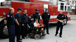 RIT Safety Solutions LLC of Twinsburg, OH, has donated an EZ-Don rescue harness to the Boise Fire Department. Receiving the gift with the firefighters is JoJo Tuinstra, 12, of Kuna, ID. RIT Safety Solutions LLC of Twinsburg, OH, has donated an EZ-Don rescue harness to the Boise Fire Department. Receiving the gift with the firefighters is JoJo Tuinstra, 12, of Kuna, ID.