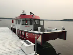 The 32-foot Lake Assault fire boat used by the Town of Linn Fire and EMS Department. The 32-foot Lake Assault fire boat used by the Town of Linn Fire and EMS Department.