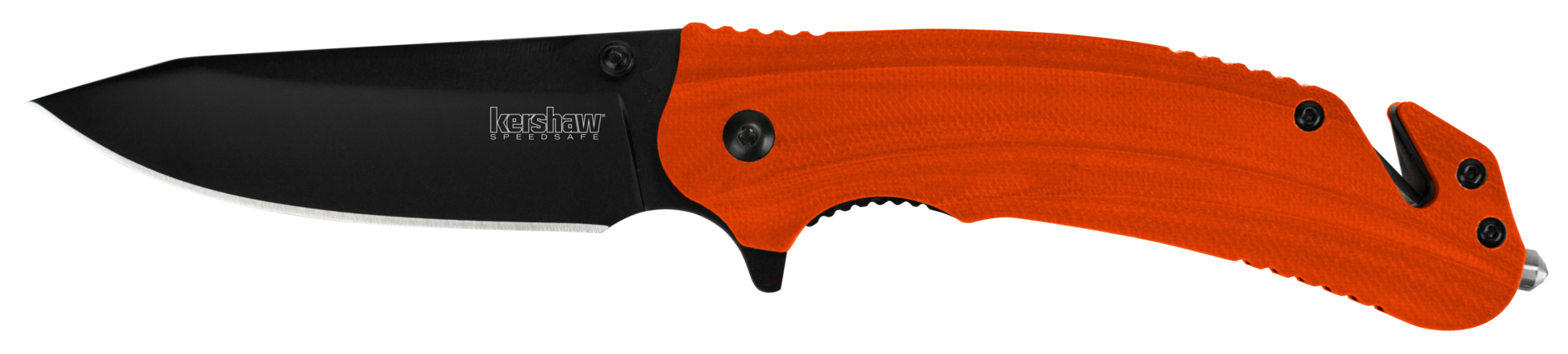 Kershaw's rescue knife, the Barricade, features a glassbreaker and cord cutter.