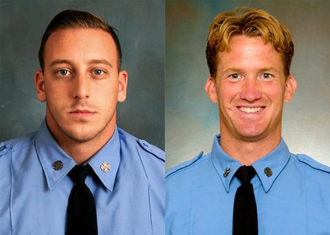 FDNY firefighters Michael Luongo, left, and Ronald Mitchell rescued a man from a sixth floor apartment in Staten Island.