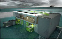 The first floor was designed to have 'blow away bays' where only the apparatus are stored, leaving member to safely ride out the storm on the upper level. The first floor was designed to have 'blow away bays' where only the apparatus are stored, leaving member to safely ride out the storm on the upper level.