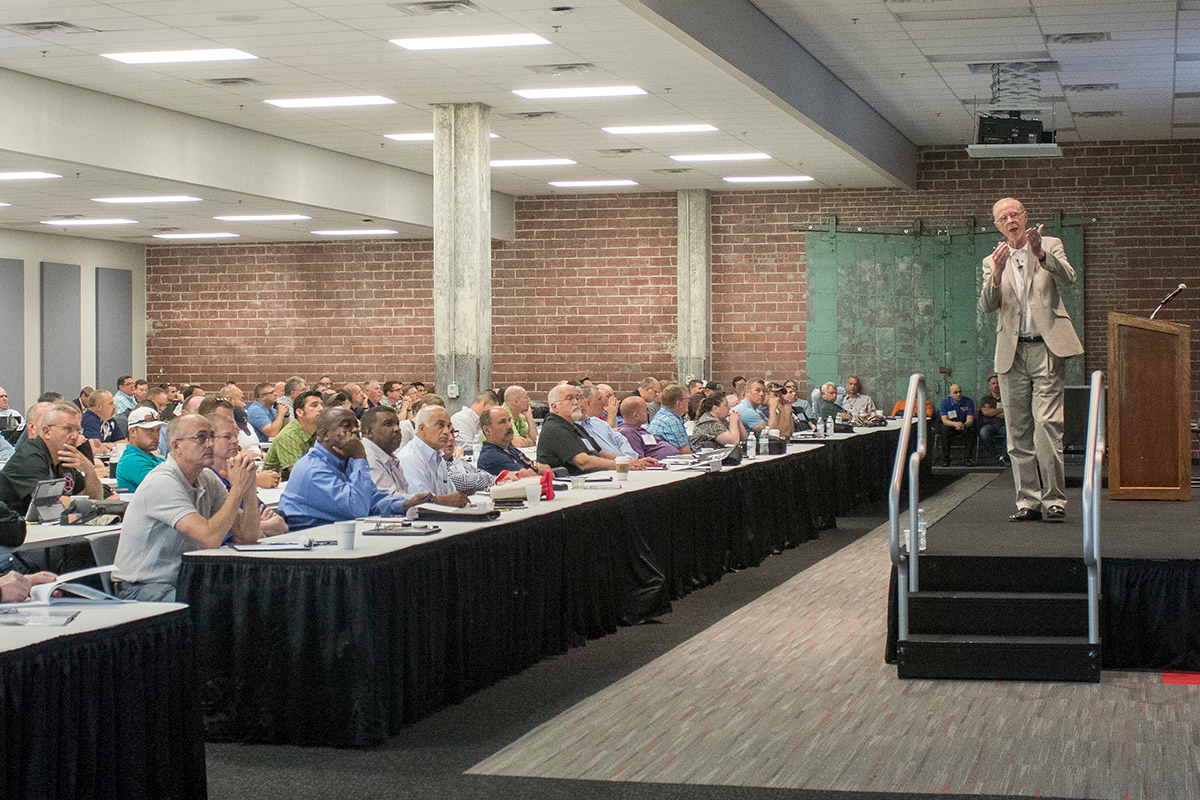 Paul Erickson talks to Firehouse Station Design Attendees about innovations in fire station hot zone design.