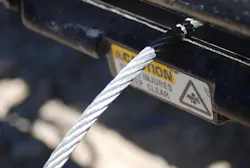 Rescue personnel should be able to describe the type, diameter and length of winch line as one of their winch skill competencies. Shown is a section of a 3/8-inch diameter, 125-foot long, 6 x 19 Class Improved Steel Plow wire rope (cable) on a 9,000-pound capacity fire department winch. Photos by Ron Moore Rescue personnel should be able to describe the type, diameter and length of winch line as one of their winch skill competencies. Shown is a section of a 3/8-inch diameter, 125-foot long, 6 x 19 Class Improved Steel Plow wire rope (cable) on a 9,000-pound capacity fire department winch. Photos by Ron Moore