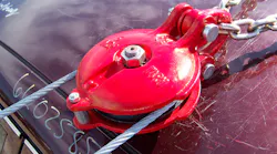 This snatch block has an ultimate strength rating of 36,000 pounds. With a 4:1 safety factor, the Working Load Limit is 9,000 pounds. It has a 5-inch diameter sheave and works with up to a half-inch diameter wire rope. Rescue personnel should be able to explain specifications such as this for the snatch block used within their rescue inventory. Photos by Ron Moore This snatch block has an ultimate strength rating of 36,000 pounds. With a 4:1 safety factor, the Working Load Limit is 9,000 pounds. It has a 5-inch diameter sheave and works with up to a half-inch diameter wire rope. Rescue personnel should be able to explain specifications such as this for the snatch block used within their rescue inventory. Photos by Ron Moore