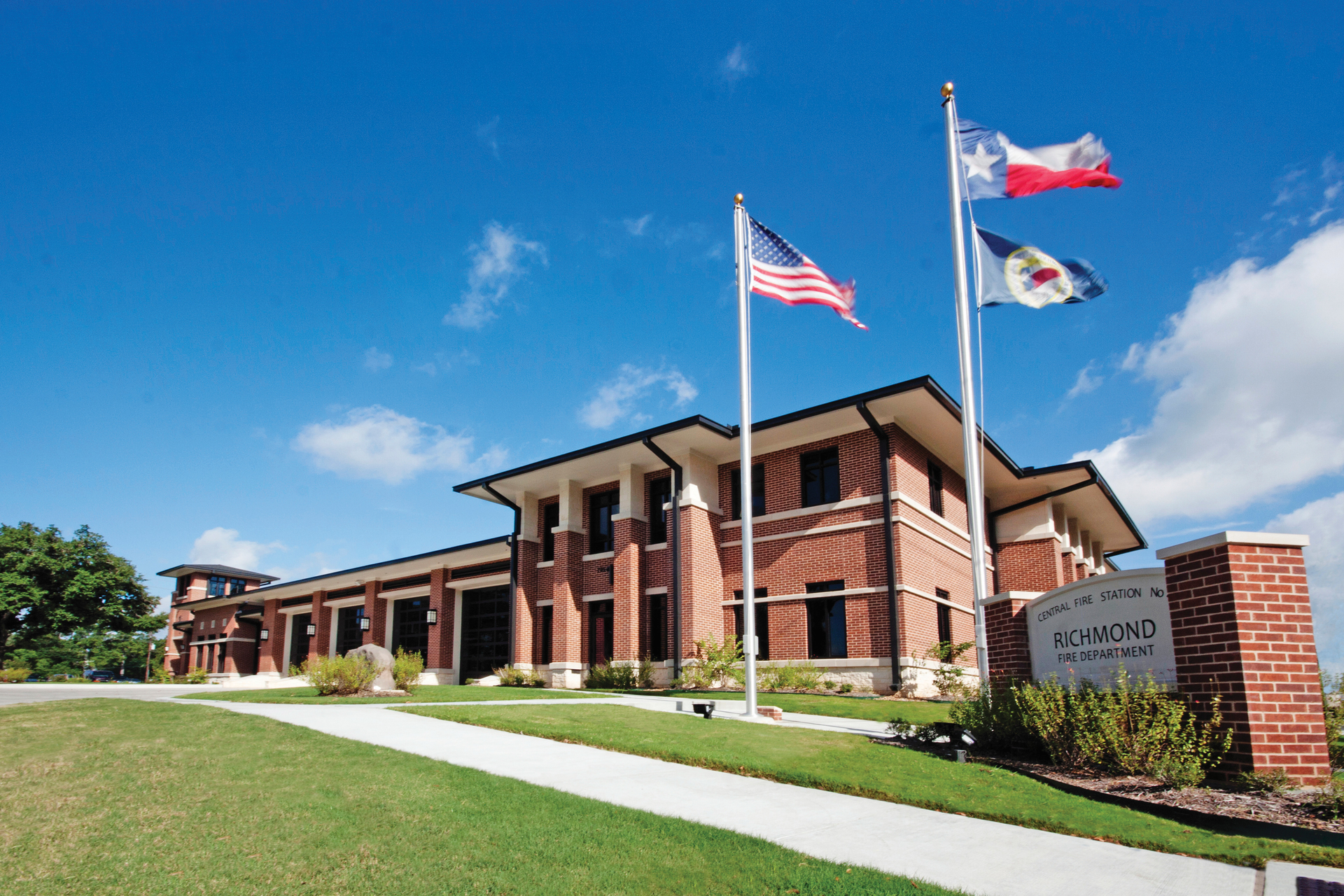 To save on construction costs and contractor overhead, the City of Richmond, TX, used their public works department to complete the rough grading and building pad themselves.