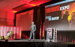 FDNY Capt. John Ceriello delivers the keynote address to conclude opening ceremonies at Firehouse Expo 2017 in Nashville, TN, on Thursday, Oct. 19, 2017. FDNY Capt. John Ceriello delivers the keynote address to conclude opening ceremonies at Firehouse Expo 2017 in Nashville, TN, on Thursday, Oct. 19, 2017.