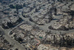 An aerial view of homes destroyed by wildfire in the Coffey Park neighborhood of Santa Rosa, CA, on October 11, 2017. An aerial view of homes destroyed by wildfire in the Coffey Park neighborhood of Santa Rosa, CA, on October 11, 2017.