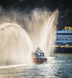 Lake Assault Boats delivered a 34-foot, high-performance fireboat to the Pittsburgh Bureau of Fire. The fireboat, named after Pittsburgh’s first female mayor, Sophie Masloff, who passed away in 2014, was dedicated on October 27. Lake Assault Boats delivered a 34-foot, high-performance fireboat to the Pittsburgh Bureau of Fire. The fireboat, named after Pittsburgh’s first female mayor, Sophie Masloff, who passed away in 2014, was dedicated on October 27.