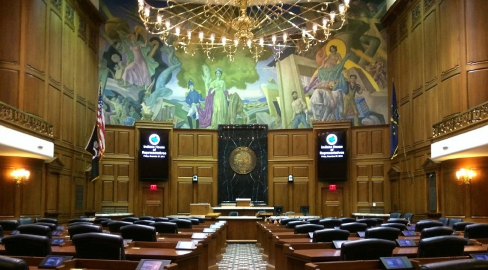 The interior of the Indiana Statehouse in Indianapolis.