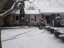 Photo 3: Officers must include the amount of hose needed to reach the building when determining proper hose deployment. Photo 3: Officers must include the amount of hose needed to reach the building when determining proper hose deployment.