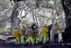 Firefighters prepare to search for the missing after a mudslide along Hot Springs Road in Montecito, CA, on Saturday, Jan. 13, 2018. Firefighters prepare to search for the missing after a mudslide along Hot Springs Road in Montecito, CA, on Saturday, Jan. 13, 2018.