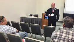 Scott Peterson talks with Firehouse World attendees during a break. Peterson said the fear of failing in front of firefighters dampens the motivation for training in the fire service. Scott Peterson talks with Firehouse World attendees during a break. Peterson said the fear of failing in front of firefighters dampens the motivation for training in the fire service.
