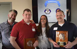 TargetSolutions’ Regional Sales Manager David Farrar, (left to right), Orland Fire Protection District’s David Piper, TargetSolutions’ Account Manager Julie Blosch, and Manhattan Fire Department’s Steve Malone gathered for a picture on March 6 during the Networking & Training Workshop in San Diego. Piper and Malone were honored with the Helping Hand Award, given each year to a person or persons who go above and beyond to assist other agencies with fire department training. TargetSolutions’ Regional Sales Manager David Farrar, (left to right), Orland Fire Protection District’s David Piper, TargetSolutions’ Account Manager Julie Blosch, and Manhattan Fire Department’s Steve Malone gathered for a picture on March 6 during the Networking & Training Workshop in San Diego. Piper and Malone were honored with the Helping Hand Award, given each year to a person or persons who go above and beyond to assist other agencies with fire department training.