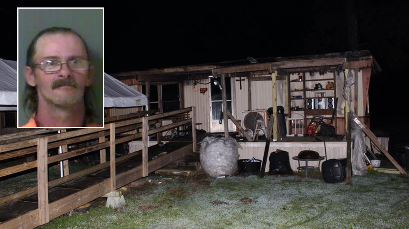 Kenneth Fulford, inset, faces multiple charges after setting fire to his home with his wife inside.