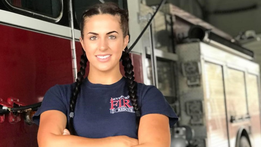 Evergreen, MT, firefighter and paramedic Presley Pritchard.