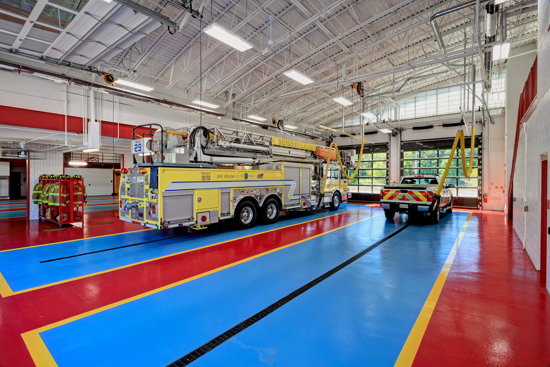 The station includes updated apparatus bays and a mezzanine level.