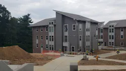 One of the new apartment-style residence halls on the campus of UNC Asheville where firefighters will live with students until several fire hazards in the buildings can be fixed. One of the new apartment-style residence halls on the campus of UNC Asheville where firefighters will live with students until several fire hazards in the buildings can be fixed.