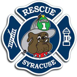 Firefighters from Syracuse's Rescue Company and Marine 1 rescued the woman who was hanging from a chain on the bridge. Firefighters from Syracuse's Rescue Company and Marine 1 rescued the woman who was hanging from a chain on the bridge.