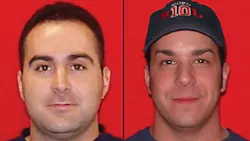 Kansas City firefighters John Mesh, left, and Larry Leggio. Kansas City firefighters John Mesh, left, and Larry Leggio.