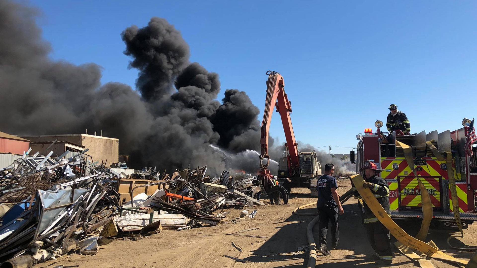 Residents in the area were ordered to shelter in place during the fire Friday.