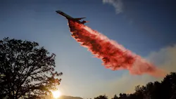An air tanker drops fire retardant on the River Fire in Lakeport, CA, on Aug. 1, 2018. An air tanker drops fire retardant on the River Fire in Lakeport, CA, on Aug. 1, 2018.