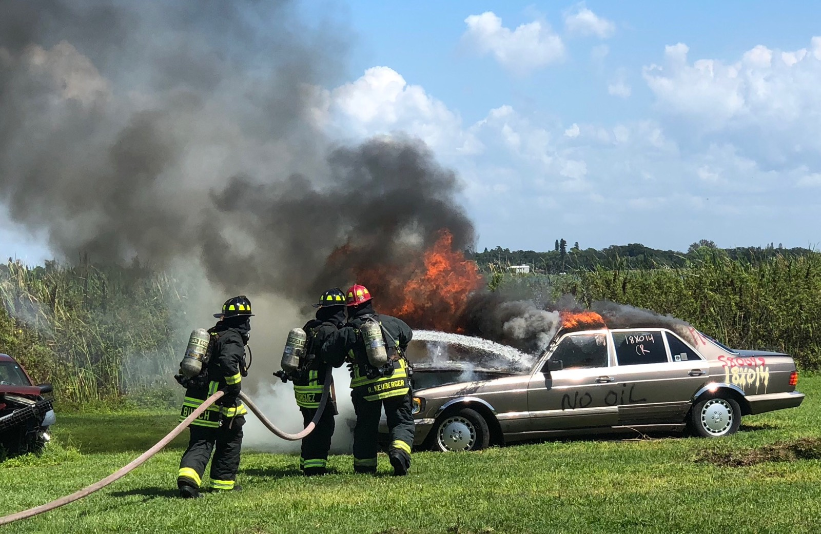 St. Petersburg Fire Rescue personnel wearing the GORE Particulate Hood during training